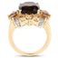 14K Yellow Gold Plated Smoky Quartz & Citrine Cocktail Ring