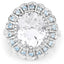 Anillo de Plata Esterlina con Cuarzo Cristal de 5.90 Quilates y Topacio Azul Suizo
