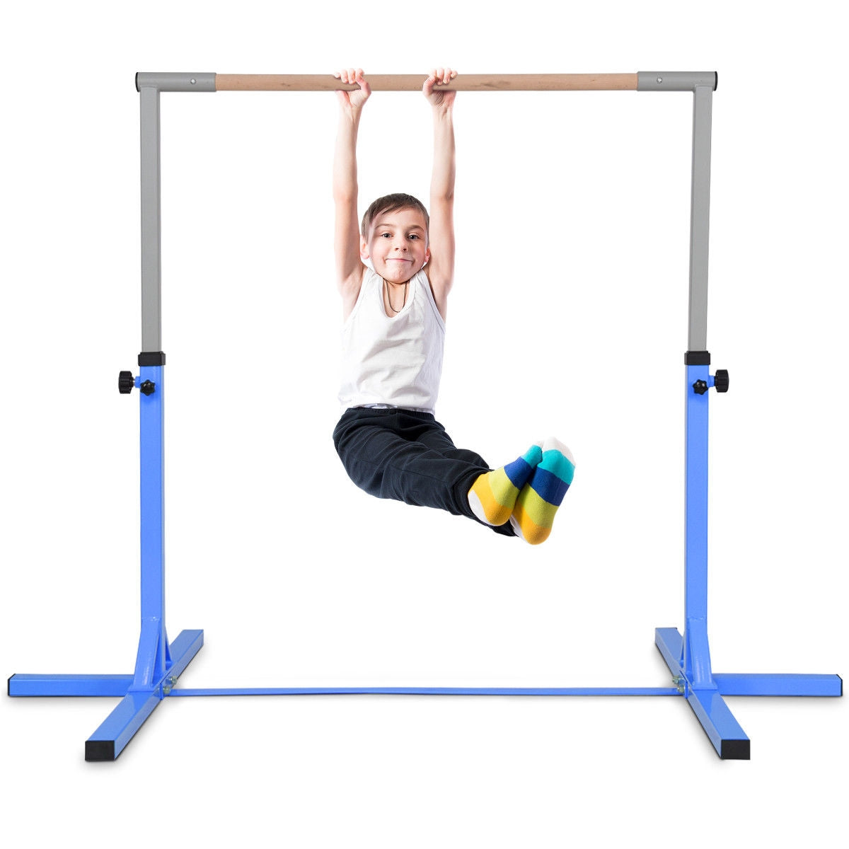 Barra Horizontal de Gimnasia Ajustable para Niños - Azul