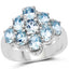 Anillo de Compromiso de Plata Esterlina con Topacio Azul Genuino de 3.24 Quilates