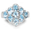 Anillo de Compromiso de Plata Esterlina con Topacio Azul Genuino de 3.24 Quilates