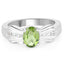 1.13 Carat Genuine Peridot and White Topaz Sterling Silver Ring