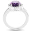 4.99 Carat Genuine Amethyst & White Topaz Sterling Silver Ring