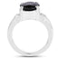 5.29 Carat Black Sapphire & White Topaz Sterling Silver Ring