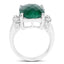 Bague en argent sterling avec émeraude teinte de 8,50 carats et topaze blanche