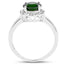 1.92 Carat Genuine Chrome Diopside & White Topaz Sterling Silver Ring