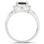 Anillo de Plata Esterlina de 1.90 Quilates en Diopside Cromado y Topacio Blanco
