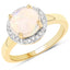 0.95 Carat Ethiopian Opal & White Topaz Sterling Silver Ring