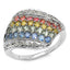 Anillo de Compromiso de Plata Esterlina de 1.97 Quilates con Múltiples Piedras
