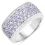 1.42 Carat Genuine Tanzanite Cluster Ring in Sterling Silver