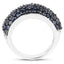 Bague en Argent Sterling avec Saphir Bleu de 3,28 Carats et Topaze Blanche