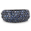 Bague en Argent Sterling avec Saphir Bleu de 3,28 Carats et Topaze Blanche