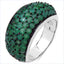 Bague en argent sterling avec émeraude véritable de 2,90 carats et diamants blancs