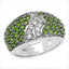 2.44 Carat Chrome Diopside & White Topaz Sterling Silver Ring