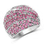 Bague en cluster en rubis véritable de 2,97 carats en argent sterling