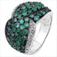 2.28 Carat Genuine Emerald & White Topaz Sterling Silver Ring