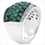 2.28 Carat Genuine Emerald & White Topaz Sterling Silver Ring