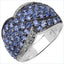 Bague en argent sterling de 2,50 carats en tanzanite véritable et topaze blanche