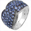 Bague en argent sterling de 2,50 carats en tanzanite véritable et topaze blanche