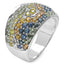 3.60 Carat Multi Sapphire Cluster Ring in Sterling Silver