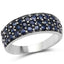 Bague en argent sterling avec saphir bleu véritable de 1,70 carat