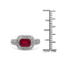 Bague de fiançailles en argent sterling avec rubis de 1,52 carat et topaze blanche