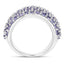 Bague de fiançailles en argent sterling avec tanzanite véritable de 4,22 carats