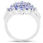 Bague de fiançailles en argent sterling avec tanzanite véritable de 2,45 carats
