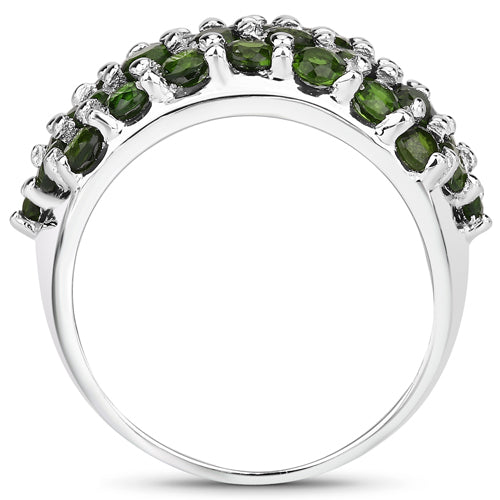 Bague en argent sterling avec chrome diopside véritable de 5,04 carats