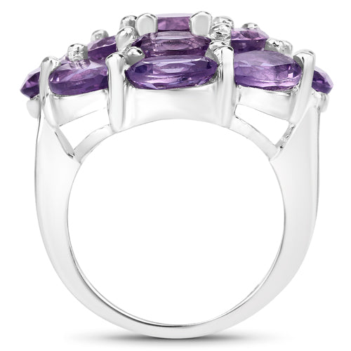 9.28 Carat Genuine Amethyst Sterling Silver Engagement Ring