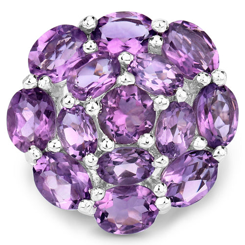 9.28 Carat Genuine Amethyst Sterling Silver Engagement Ring