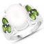 4.52 Carat Genuine Opal and Chrome Diopside Sterling Silver Ring