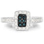 Bague de fiançailles en argent sterling avec diamants bleus et blancs de 0,36 carat