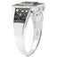 Bague de fiançailles en diamant noir véritable de 0,77 carat et en argent sterling