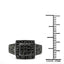 Bague de fiançailles en diamant noir véritable de 0,77 carat et en argent sterling