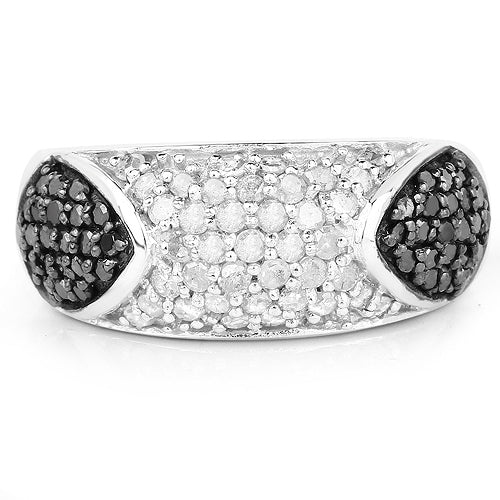 Bague en diamant noir et diamant blanc de 0,99 carat