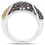 Bague en diamant bleu véritable et diamant champagne de 0,95 carat