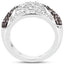 Bague en argent sterling avec diamants champagne et blancs de 0,94 carat