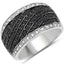 Bague de fiançailles en argent sterling avec diamants noirs et blancs de 0,79 carat
