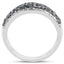 Anillo de Compromiso de Diamante Azul y Blanco de 0.80 Quilates en Plata de Ley