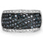 Anillo de Compromiso de Diamante Azul y Blanco de 0.80 Quilates en Plata de Ley