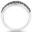 Bague en diamant champagne et blanc de 0,87 carat en argent sterling