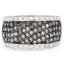 Bague en diamant champagne et blanc de 0,87 carat en argent sterling