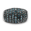 Anillo de Compromiso de Diamantes Azules y Blancos de 0.83 Quilates en Plata de Ley