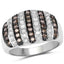 0.83 Carat Genuine Champagne and White Diamond Sterling Silver Ring