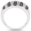 0.83 Carat Genuine Champagne and White Diamond Sterling Silver Ring