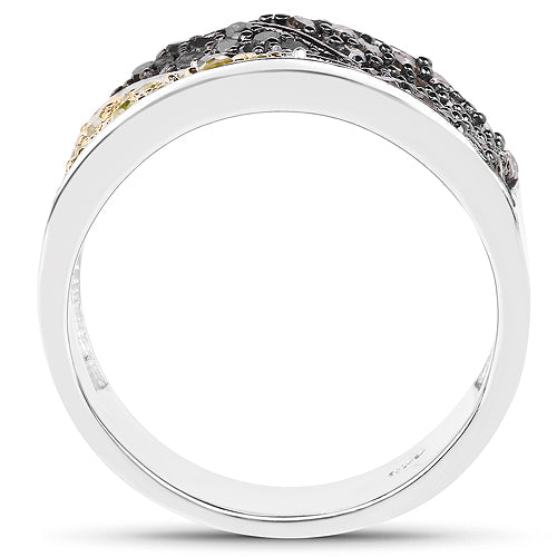Bague de fiançailles en argent sterling .925 avec plusieurs diamants de 1,32 carat