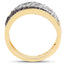 14K Yellow Gold Plated Black & White Diamond Cluster Ring