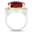 13.10 Carat Dyed Ruby & White Topaz Sterling Silver Ring