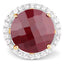13.10 Carat Dyed Ruby & White Topaz Sterling Silver Ring